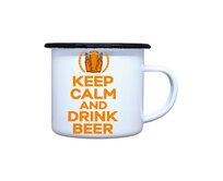 DOBRÝ TRIKO Plecháček s potiskem Keep calm beer Velikost plecháčku: 460 ml Smalt