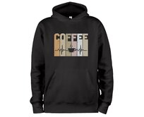 DOBRÝ TRIKO Mikina s potiskem a kapucí Tep srdce coffee Velikost: 2XL, Barva: Černá Černá, 2XL