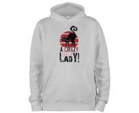 DOBRÝ TRIKO Mikina s potiskem Crazy cat lady Velikost: 3XL, Barva: Světle šedý melír Světle šedý melír, 3XL