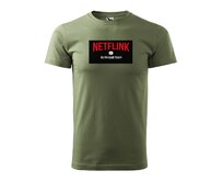 DOBRÝ TRIKO Vtipné pánské tričko NETFLINK Velikost: XS, Barva: Khaki Khaki, XS