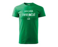 DOBRÝ TRIKO Pánské vodácké tričko s potiskem SOULODĚNÍ Velikost: 2XL, Barva: Středně zelená Středně zelená, 2XL