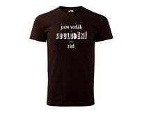 DOBRÝ TRIKO Pánské vodácké tričko s potiskem SOULODĚNÍ Velikost: 4XL, Barva: Kávová Kávová, 4XL