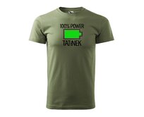 DOBRÝ TRIKO Vtipné pánské tričko 100% tatínek Velikost: 2XL, Barva: Khaki Khaki, 2XL