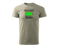 DOBRÝ TRIKO Vtipné pánské tričko 100% tatínek Velikost: 2XL, Barva: Světle khaki Světle khaki, 2XL