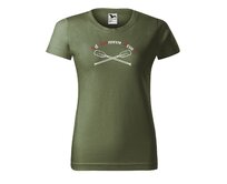 DOBRÝ TRIKO Dámské tričko na vodu s potiskem AHOJ Barva: Khaki, Velikost: XL Khaki, XL