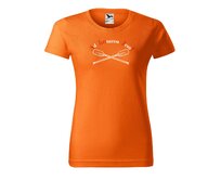 DOBRÝ TRIKO Dámské tričko na vodu s potiskem AHOJ Barva: Oranžová, Velikost: 2XL Oranžová, 2XL