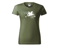 DOBRÝ TRIKO Vtipné dámské tričko s potiskem Co se stane na vodě Barva: Khaki, Velikost: 2XL Khaki, 2XL