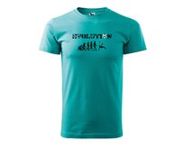 DOBRÝ TRIKO Pánské tričko Evoluce fotbalisty Velikost: 2XL, Barva: Emerald Emerald, 2XL