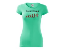 DOBRÝ TRIKO Vtipné dámské tričko Evoluce ženy Velikost: 2XL, Barva: Mátová Mátová, 2XL