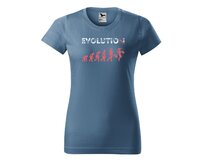 DOBRÝ TRIKO Dámské tričko Evoluce ženy Barva: Denim, Velikost: XL Denim, XL