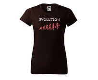 DOBRÝ TRIKO Dámské tričko Evoluce ženy Barva: Kávová, Velikost: 2XL Kávová, 2XL