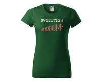 DOBRÝ TRIKO Dámské tričko Evoluce ženy Barva: Lahvově zelená, Velikost: 2XL Lahvově zelená, 2XL