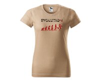 DOBRÝ TRIKO Dámské tričko Evoluce ženy Barva: Písková, Velikost: 2XL Písková, 2XL