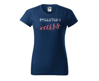 DOBRÝ TRIKO Dámské tričko Evoluce ženy Barva: Půlnoční modrá, Velikost: 2XL Půlnoční modrá, 2XL