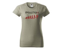 DOBRÝ TRIKO Dámské tričko Evoluce ženy Barva: Světlá khaki, Velikost: 2XL Světlá khaki, 2XL