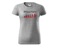 DOBRÝ TRIKO Dámské tričko Evoluce ženy Barva: Tmavě šedý melír, Velikost: 2XL Tmavě šedý melír, 2XL