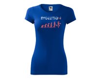 DOBRÝ TRIKO Vtipné dámské tričko Evoluce ženy Velikost: 2XL, Barva: Královsky modrá Královsky modrá, 2XL