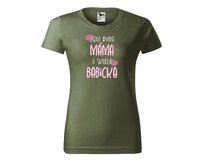 DOBRÝ TRIKO Dámské tričko Skvělá babička Barva: Khaki, Velikost: 2XL Khaki, 2XL