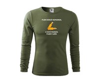 DOBRÝ TRIKO Pánské tričko s dlouhým rukávem Pijem Velikost: XL, Barva: Khaki Khaki, XL