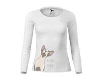 Dámské tričko s dlouhým rukávem Sphynx Velikost: 3XL, Barva: Bílá Bílá, 3XL