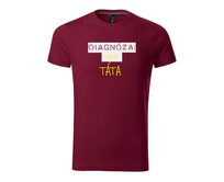 DOBRÝ TRIKO Pánské tričko s potiskem Diagnóza nejlepší TÁTA Velikost: 2XL, Barva: Garnet Garnet, 2XL