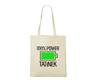 DOBRÝ TRIKO Bavlněná taška s potiskem 100% power tatínek Barva: Natural Natural