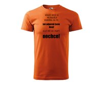 DOBRÝ TRIKO Pánské tričko s potiskem LÍNEJ Velikost: 4XL, Barva: Oranžová Oranžová, 4XL