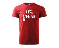 DOBRÝ TRIKO Pánské tričko s potiskem 0% VEGAN Velikost: 3XL, Barva: Červená Červená, 3XL