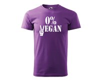 DOBRÝ TRIKO Pánské tričko s potiskem 0% VEGAN Velikost: 3XL, Barva: Fialová Fialová, 3XL