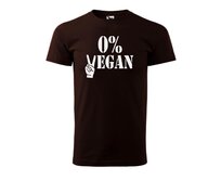 DOBRÝ TRIKO Pánské tričko s potiskem 0% VEGAN Velikost: 3XL, Barva: Kávová Kávová, 3XL