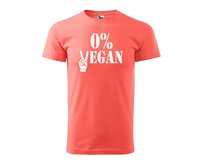 DOBRÝ TRIKO Pánské tričko s potiskem 0% VEGAN Velikost: 3XL, Barva: Korálová Korálová, 3XL