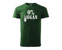 DOBRÝ TRIKO Pánské tričko s potiskem 0% VEGAN Velikost: 3XL, Barva: Lahvově zelená Lahvově zelená, 3XL