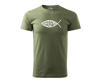 DOBRÝ TRIKO Pánské tričko s potiskem FISHER OF MEN Velikost: XL, Barva: Khaki Khaki, XL