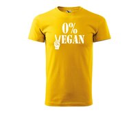 DOBRÝ TRIKO Pánské tričko s potiskem 0% VEGAN Velikost: 3XL, Barva: Žlutá Žlutá, 3XL