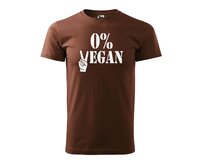 DOBRÝ TRIKO Pánské tričko s potiskem 0% VEGAN Velikost: 3XL, Barva: Čokoládová Čokoládová, 3XL