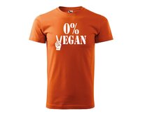 DOBRÝ TRIKO Pánské tričko s potiskem 0% VEGAN Velikost: 3XL, Barva: Oranžová Oranžová, 3XL