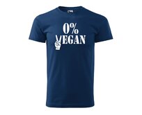 DOBRÝ TRIKO Pánské tričko s potiskem 0% VEGAN Velikost: 3XL, Barva: Půlnoční modrá Půlnoční modrá, 3XL