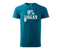 DOBRÝ TRIKO Pánské tričko s potiskem 0% VEGAN Velikost: 3XL, Barva: Petrolejová Petrolejová, 3XL