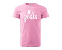 DOBRÝ TRIKO Pánské tričko s potiskem 0% VEGAN Velikost: 3XL, Barva: Růžová Růžová, 3XL