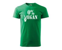 DOBRÝ TRIKO Pánské tričko s potiskem 0% VEGAN Velikost: 3XL, Barva: Středně zelená Středně zelená, 3XL