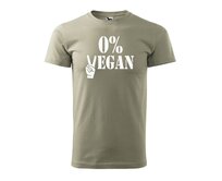 DOBRÝ TRIKO Pánské tričko s potiskem 0% VEGAN Velikost: 3XL, Barva: Světle khaki Světle khaki, 3XL