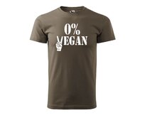 DOBRÝ TRIKO Pánské tričko s potiskem 0% VEGAN Velikost: 4XL, Barva: Army Army, 4XL