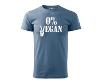 DOBRÝ TRIKO Pánské tričko s potiskem 0% VEGAN Velikost: 4XL, Barva: Denim Denim, 4XL