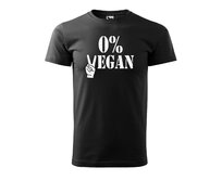 DOBRÝ TRIKO Pánské tričko s potiskem 0% VEGAN Velikost: 4XL, Barva: Černá Černá, 4XL