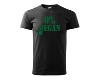 DOBRÝ TRIKO Pánské tričko s potiskem 0% VEGAN zelený potisk Velikost: 4XL, Barva: Černá Černá, 4XL