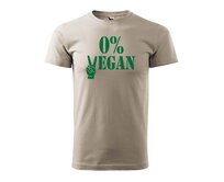 DOBRÝ TRIKO Pánské tričko s potiskem 0% VEGAN zelený potisk Velikost: 4XL, Barva: Ledově šedá Ledově šedá, 4XL