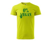 DOBRÝ TRIKO Pánské tričko s potiskem 0% VEGAN zelený potisk Velikost: 4XL, Barva: Limetková Limetková, 4XL