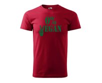 DOBRÝ TRIKO Pánské tričko s potiskem 0% VEGAN zelený potisk Velikost: 4XL, Barva: Marlboro červená Marlboro červená, 4XL