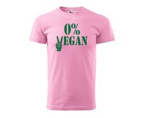 DOBRÝ TRIKO Pánské tričko s potiskem 0% VEGAN zelený potisk Velikost: 4XL, Barva: Růžová Růžová, 4XL