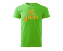 DOBRÝ TRIKO Pánské tričko s potiskem 0% VEGAN oranžový potisk Velikost: 2XL, Barva: Apple green Apple green, 2XL